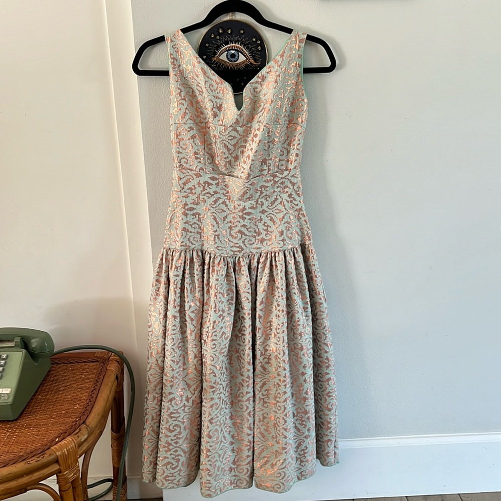 Queen of hearts, brocade dress